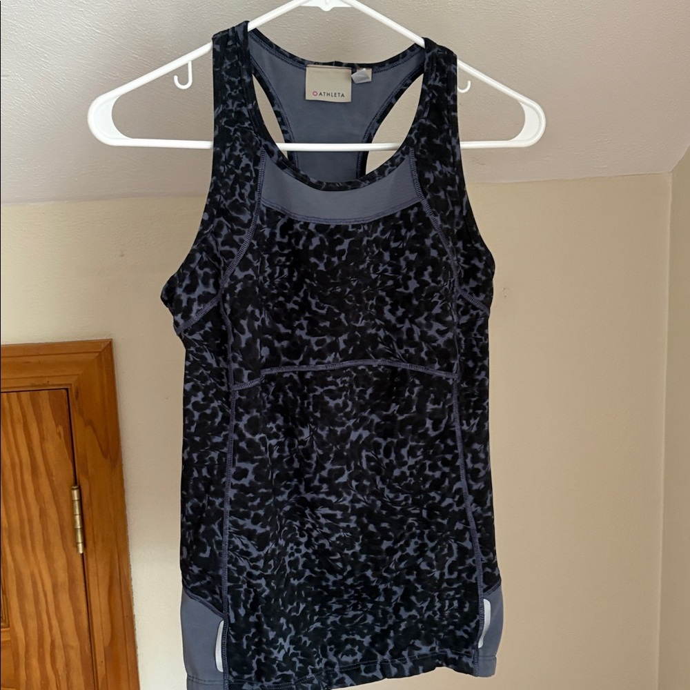 Athleta Leopard Print Tank Top in Black and Gray